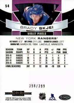 2019-20 O-Pee-Chee Platinum - Violet Pixels #54 Brady Skjei Back