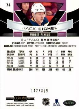 2019-20 O-Pee-Chee Platinum - Violet Pixels #74 Jack Eichel Back