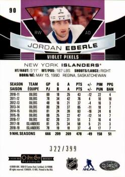 2019-20 O-Pee-Chee Platinum - Violet Pixels #90 Jordan Eberle Back