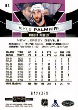 2019-20 O-Pee-Chee Platinum - Violet Pixels #94 Kyle Palmieri Back