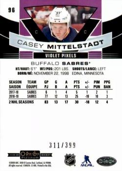 2019-20 O-Pee-Chee Platinum - Violet Pixels #96 Casey Mittelstadt Back