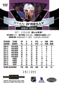 2019-20 O-Pee-Chee Platinum - Violet Pixels #122 Ryan O'Reilly Back