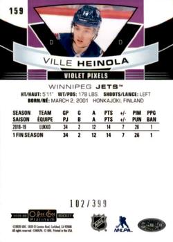 2019-20 O-Pee-Chee Platinum - Violet Pixels #159 Ville Heinola Back