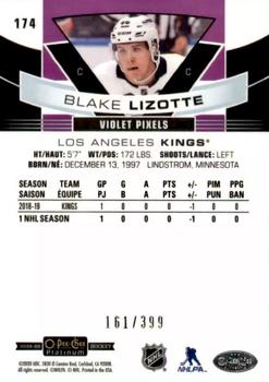 2019-20 O-Pee-Chee Platinum - Violet Pixels #174 Blake Lizotte Back