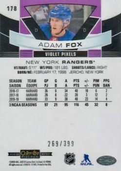2019-20 O-Pee-Chee Platinum - Violet Pixels #178 Adam Fox Back