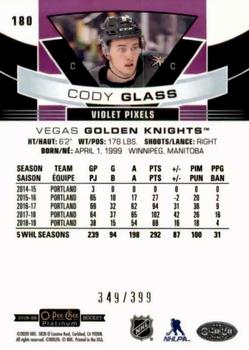 2019-20 O-Pee-Chee Platinum - Violet Pixels #180 Cody Glass Back