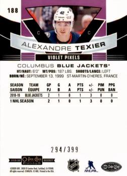 2019-20 O-Pee-Chee Platinum - Violet Pixels #188 Alexandre Texier Back