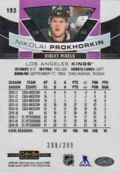 2019-20 O-Pee-Chee Platinum - Violet Pixels #193 Nikolai Prokhorkin Back