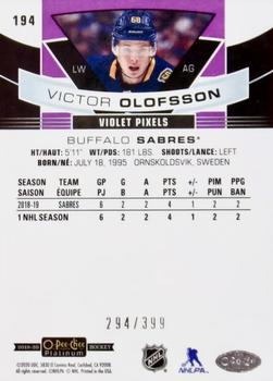 2019-20 O-Pee-Chee Platinum - Violet Pixels #194 Victor Olofsson Back