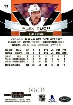 2019-20 O-Pee-Chee Platinum - Red Prism #13 Alex Tuch Back