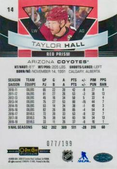 2019-20 O-Pee-Chee Platinum - Red Prism #14 Taylor Hall Back