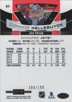 2019-20 O-Pee-Chee Platinum - Red Prism #41 Connor Hellebuyck Back