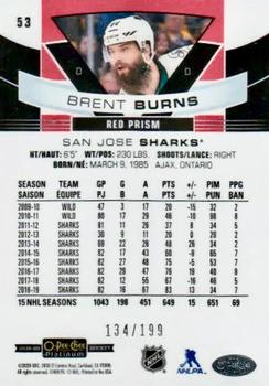 2019-20 O-Pee-Chee Platinum - Red Prism #53 Brent Burns Back