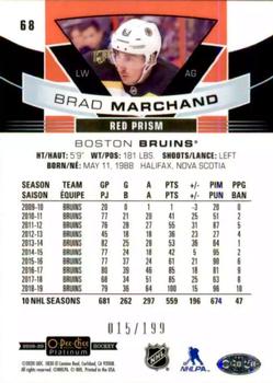 2019-20 O-Pee-Chee Platinum - Red Prism #68 Brad Marchand Back