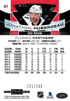 2019-20 O-Pee-Chee Platinum - Red Prism #87 Jonathan Huberdeau Back