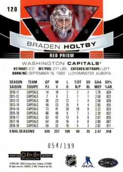 2019-20 O-Pee-Chee Platinum - Red Prism #120 Braden Holtby Back