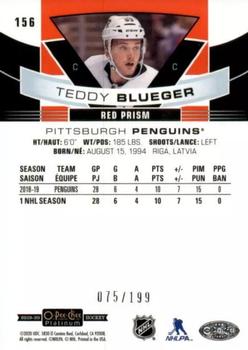 2019-20 O-Pee-Chee Platinum - Red Prism #156 Teddy Blueger Back