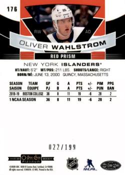 2019-20 O-Pee-Chee Platinum - Red Prism #176 Oliver Wahlstrom Back