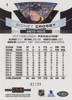 2019-20 O-Pee-Chee Platinum - Arctic Freeze #1 Sidney Crosby Back