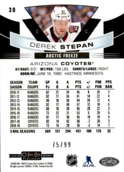 2019-20 O-Pee-Chee Platinum - Arctic Freeze #30 Derek Stepan Back