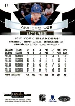 2019-20 O-Pee-Chee Platinum - Arctic Freeze #44 Anders Lee Back