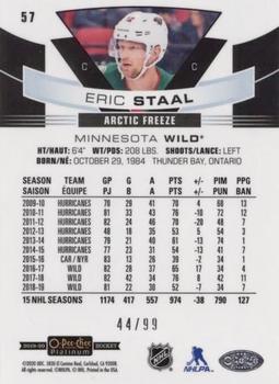 2019-20 O-Pee-Chee Platinum - Arctic Freeze #57 Eric Staal Back