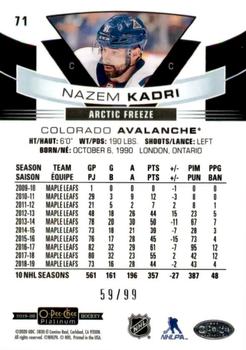 2019-20 O-Pee-Chee Platinum - Arctic Freeze #71 Nazem Kadri Back