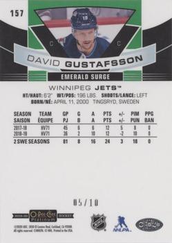 2019-20 O-Pee-Chee Platinum - Emerald Surge #157 David Gustafsson Back