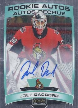 2019-20 O-Pee-Chee Platinum - Rookie Autos #R-JD Joey Daccord Front