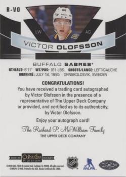 2019-20 O-Pee-Chee Platinum - Rookie Autos #R-VO Victor Olofsson Back