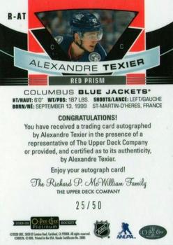 2019-20 O-Pee-Chee Platinum - Rookie Autos Red Prism #R-AT Alexandre Texier Back