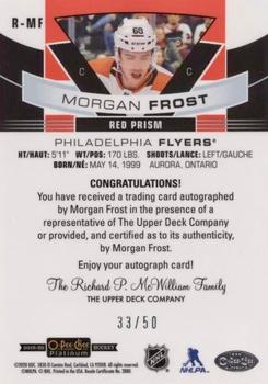 2019-20 O-Pee-Chee Platinum - Rookie Autos Red Prism #R-MF Morgan Frost Back