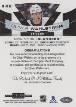2019-20 O-Pee-Chee Platinum - Rookie Autos Rainbow #R-OW Oliver Wahlstrom Back