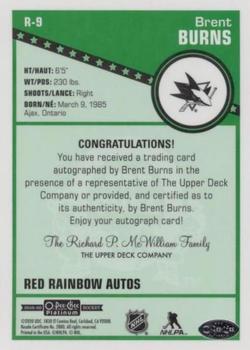 2019-20 O-Pee-Chee Platinum - Retro Red Rainbow Autographs #R-9 Brent Burns Back