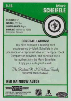 2019-20 O-Pee-Chee Platinum - Retro Red Rainbow Autographs #R-16 Mark Scheifele Back