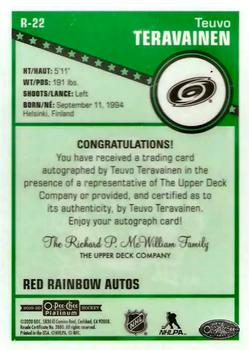 2019-20 O-Pee-Chee Platinum - Retro Red Rainbow Autographs #R-22 Teuvo Teravainen Back