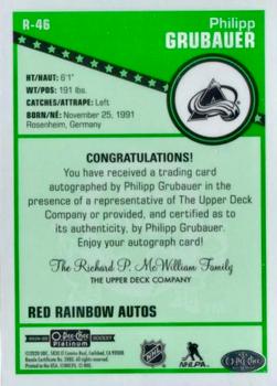 2019-20 O-Pee-Chee Platinum - Retro Red Rainbow Autographs #R-46 Philipp Grubauer Back