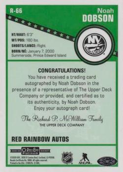2019-20 O-Pee-Chee Platinum - Retro Red Rainbow Autographs #R-66 Noah Dobson Back