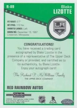 2019-20 O-Pee-Chee Platinum - Retro Red Rainbow Autographs #R-89 Blake Lizotte Back