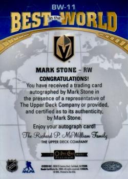 2019-20 O-Pee-Chee Platinum - Best in the World Autographs #BW-11 Mark Stone Back