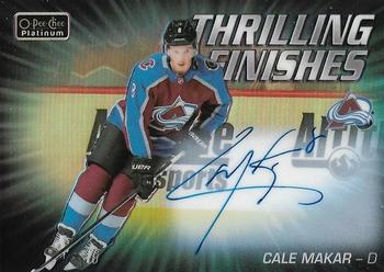 2019-20 O-Pee-Chee Platinum - Thrilling Finishes Autographs #TF-22 Cale Makar Front