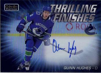 2019-20 O-Pee-Chee Platinum - Thrilling Finishes Autographs #TF-23 Quinn Hughes Front