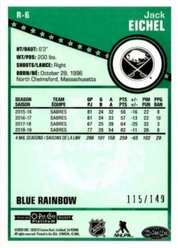 2019-20 O-Pee-Chee Platinum - Retro Blue Rainbow #R-6 Jack Eichel Back