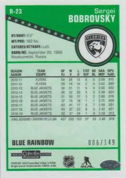 2019-20 O-Pee-Chee Platinum - Retro Blue Rainbow #R-23 Sergei Bobrovsky Back