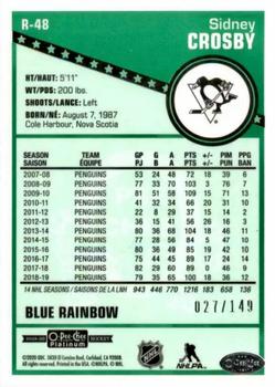 2019-20 O-Pee-Chee Platinum - Retro Blue Rainbow #R-48 Sidney Crosby Back