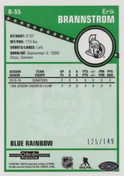 2019-20 O-Pee-Chee Platinum - Retro Blue Rainbow #R-55 Erik Brannstrom Back