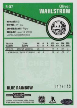2019-20 O-Pee-Chee Platinum - Retro Blue Rainbow #R-57 Oliver Wahlstrom Back