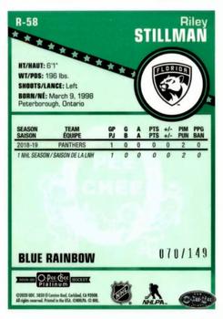 2019-20 O-Pee-Chee Platinum - Retro Blue Rainbow #R-58 Riley Stillman Back