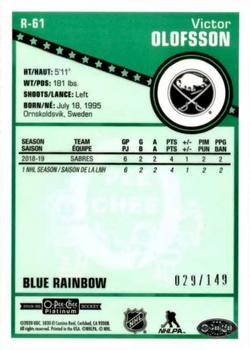 2019-20 O-Pee-Chee Platinum - Retro Blue Rainbow #R-61 Victor Olofsson Back