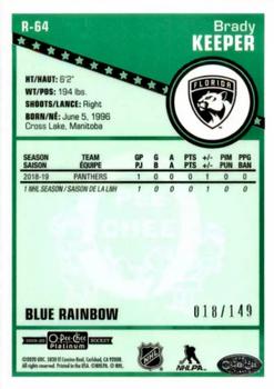 2019-20 O-Pee-Chee Platinum - Retro Blue Rainbow #R-64 Brady Keeper Back